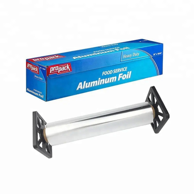 Voedsel die Op zwaar werk berekend Document Aluminiumfoliebroodje met Zaagtandsnijder bakken