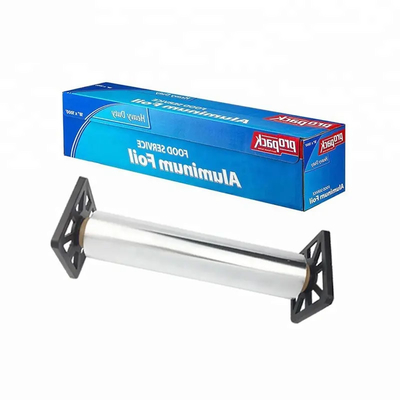 Voedsel die Op zwaar werk berekend Document Aluminiumfoliebroodje met Zaagtandsnijder bakken
