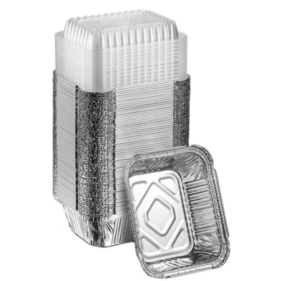 1 van het Aluminium Meeneemcontainers van pond 450ml Langwerpige het Voedseldoos met Deksel