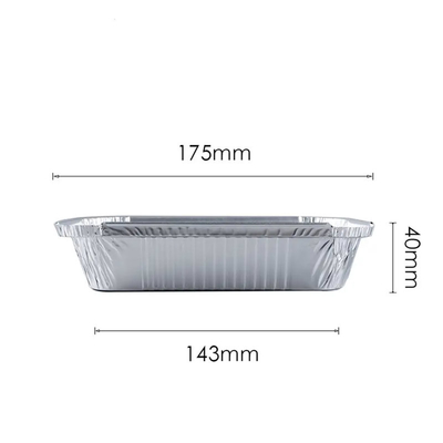 1 van het Aluminium Meeneemcontainers van pond 450ml Langwerpige het Voedseldoos met Deksel