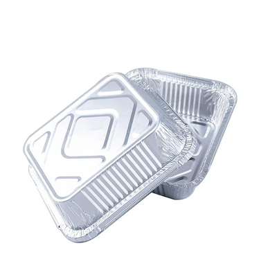 Wegwerp voedselverpakking Aluminiumfolie opslagcontainers Rechthoekfolie dienblad met deksels