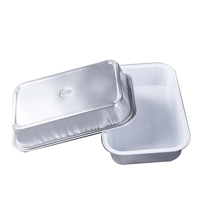 350ml van de het Voedseldienst van de rechthoek Beschikbare Luchtvaartlijn de Aluminiumfoliecontainer met Deksel