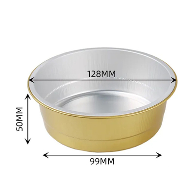 450 ml kleurrijke aluminiumfolie voedselcontainers Smoothwall wegwerp pudding bakvormen met deksel