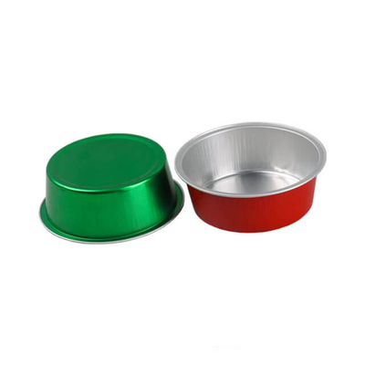 150ml de beschikbare Containers van het Aluminiumfolievoedsel om Kleurrijk Mini Cupcake Baking Cups With-Deksel